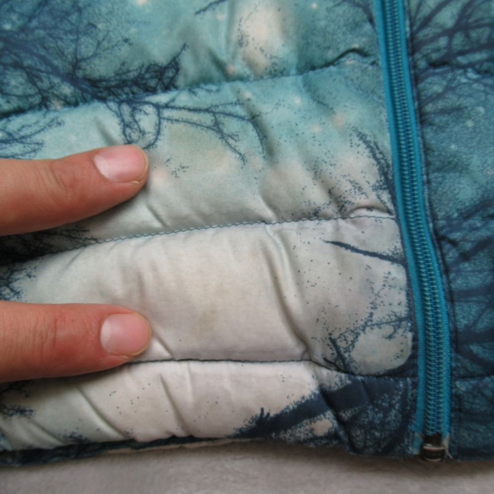 Patagonia Down Sweater Down‎ Jacket Girls XL 14 Teal Tree Print Puffer Warm READ - Picture 7 of 16